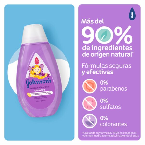 Shampoo Bebé Fuerza Y Vitamina JOHNSON'S 750 Ml - Imagen 4