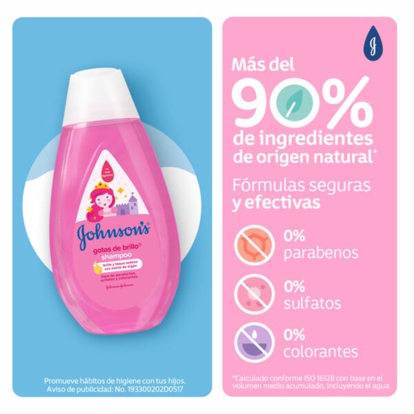 Shampoo Bebé Gotas De Brillo JOHNSON´S BABY 1000 Ml - Imagen 4