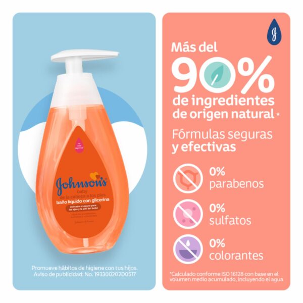 Baño Líquido Bebé Cabeza A Pies JOHNSON'S 200 Ml - Imagen 4