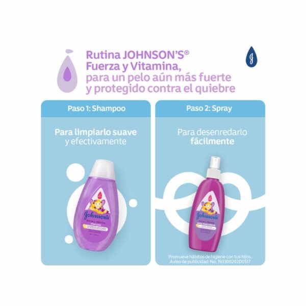 Spray De Peinar Fuerza Y Vitamina JOHNSON'S 200 Ml - Imagen 5