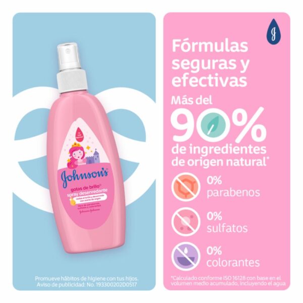 Spray De Peinar Gotas De Brillo JOHNSON'S 200 Ml - Imagen 4