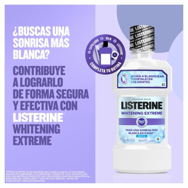 Enjuague Bucal Whitening Extreme LISTERINE 236 Ml - Imagen 3