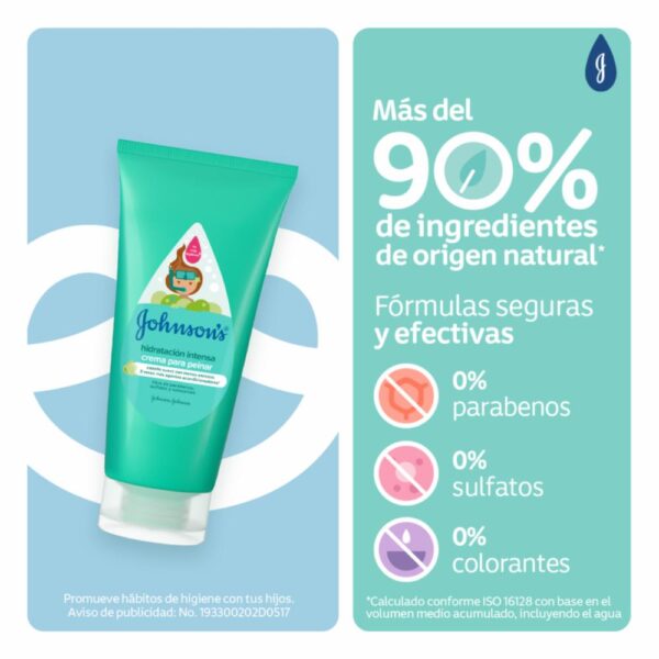 Crema Peinar Bebé Hidratación Intensa JOHNSON´S BABY 200 Ml - Imagen 4