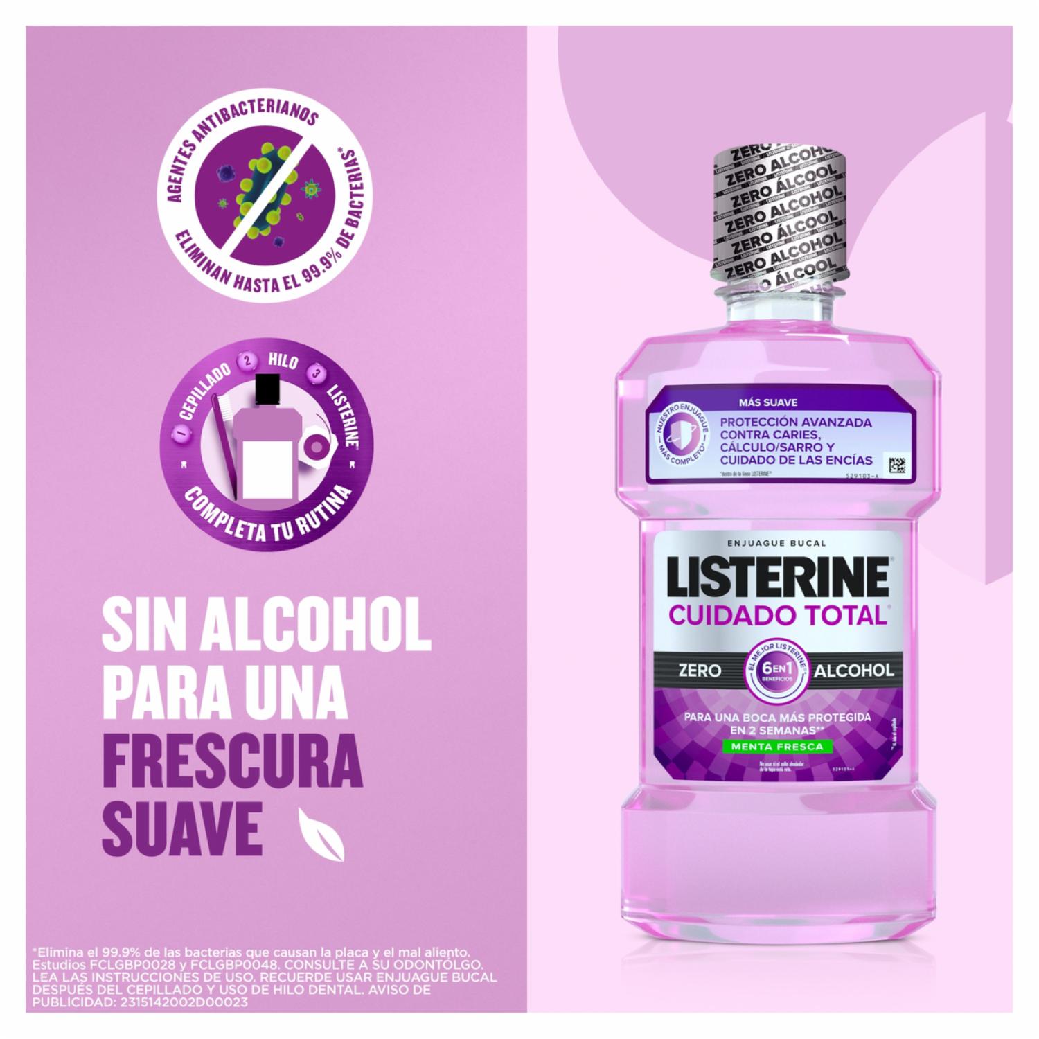 Enjuague Bucal Cuidado Total Zero LISTERINE 250 Ml - Imagen 3
