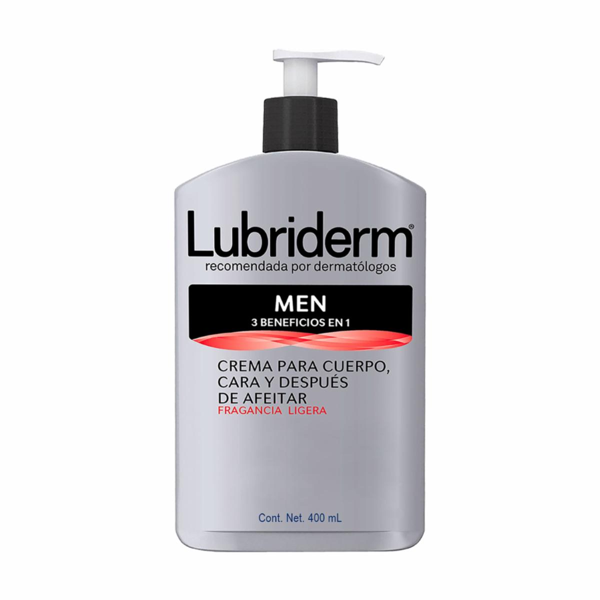 Crema Corporal For Men 3 Beneficios En 1 Fragancia Ligera LUBRIDERM 400 Ml
