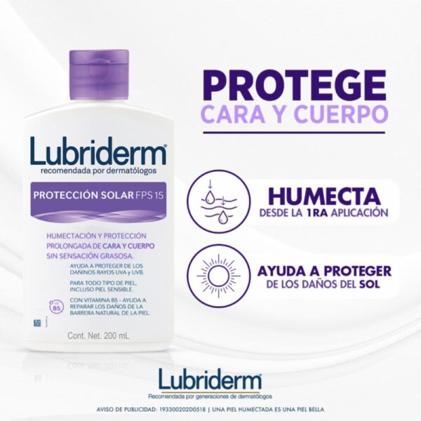 Crema Corporal Fps 15 LUBRIDERM 200 Ml - Imagen 2
