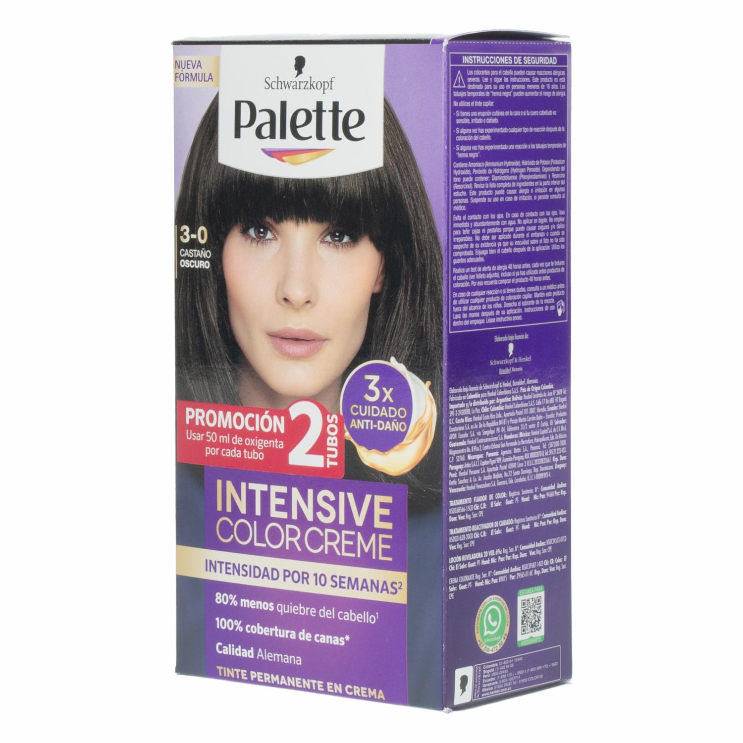 Tinte De Cabello Palette Doble Tubo Castano Osc 3-0 PALETTE Color Castano Osc 3-0