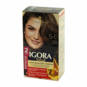Tinte Capilar Doble Tubo Castaño Claro 5-0 IGORA VITAL Unidad