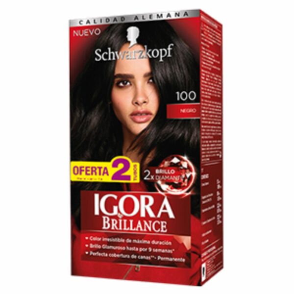Tinte Capilar Doble Tubo Doble Tubo 100 Negro IGORA BRILLANCE Unidad