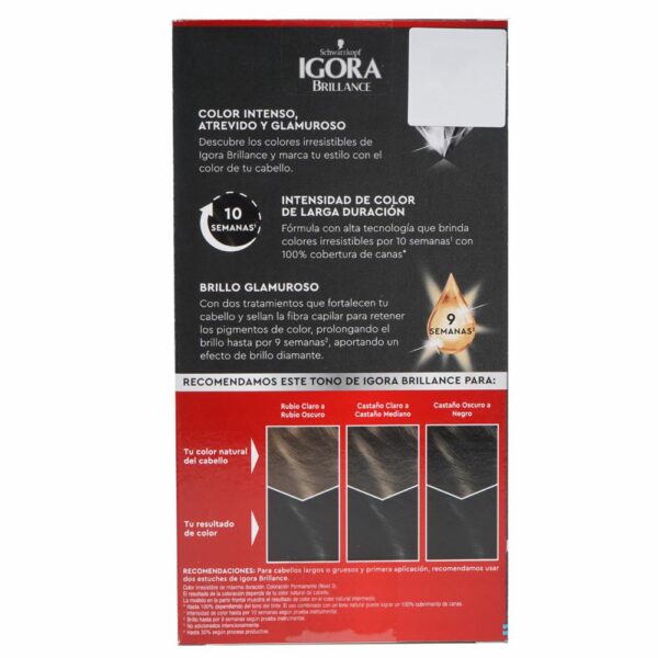 Tinte Capilar Doble Tubo Doble Tubo 100 Negro IGORA BRILLANCE Unidad - Imagen 3