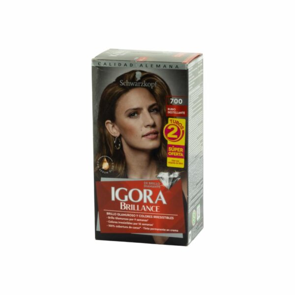 Tinte Capilar Doble Tubo 700 Rubio IGORA BRILLANCE Unidad