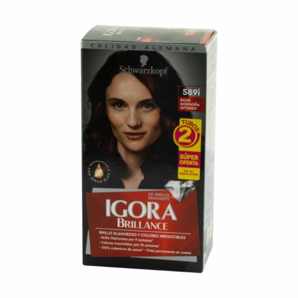 Tinte Capilar Doble Tubo Int 5891 Rojo Borgoña IGORA BRILLANCE Unidad