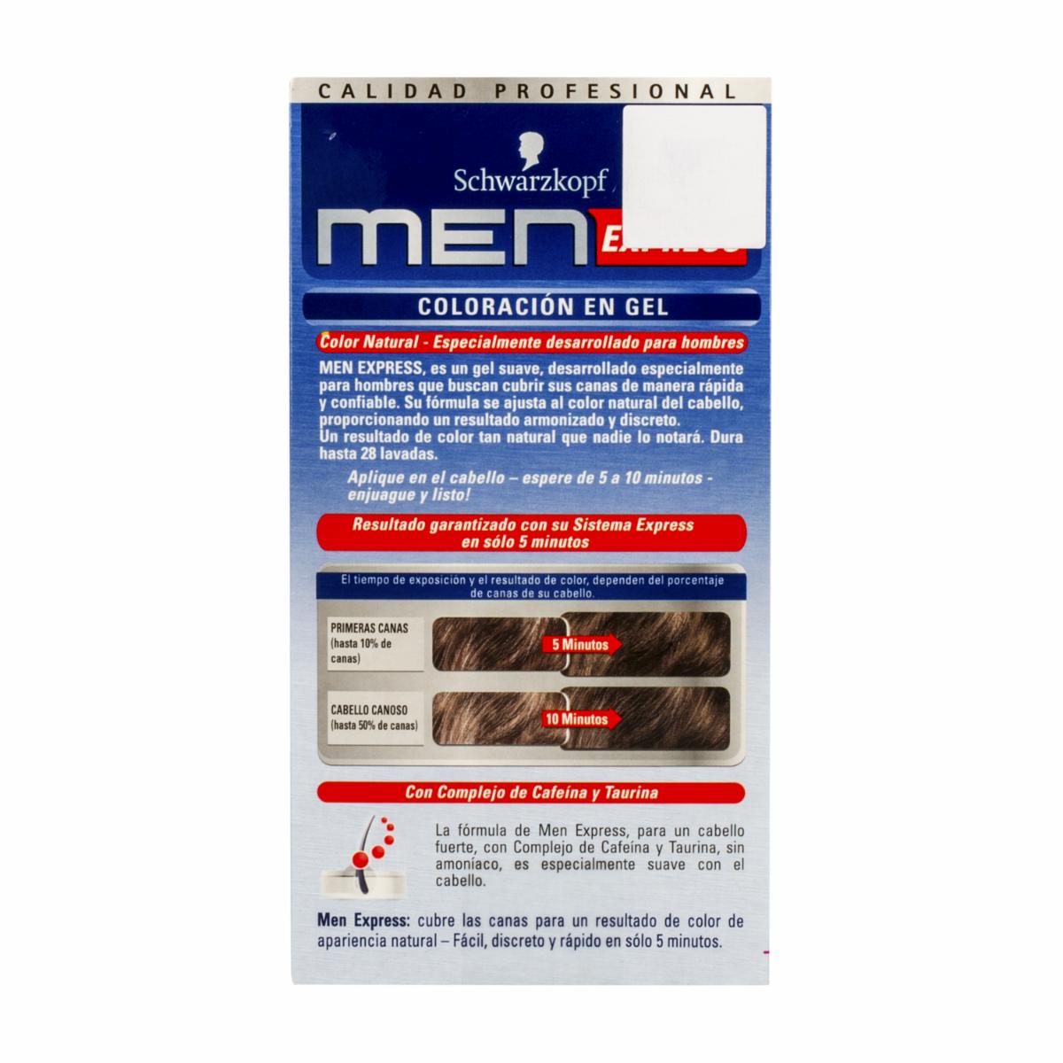 Tinte De Cabello En Gel Sin Amoníaco N° 60 Castaño Medio Natural MEN EXPRESS 1 Kit