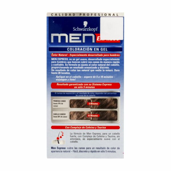 Tinte Para Cabello En Gel Sin Amoníaco N° 60 Castaño Medio Natural MEN EXPRESS 1 Kit - Imagen 2