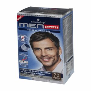 Tinte Para Cabello En Gel Sin Amoníaco N° 70 Castaño Oscuro Natural MEN EXPRESS 1 Kit