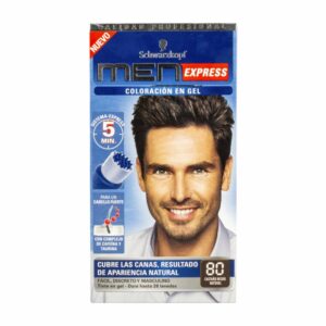 Tinte Para Cabello En Gel Sin Amoníaco N° 80 Castaño Negro Natural MEN EXPRESS 1 Kit