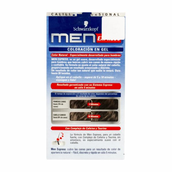 Tinte Para Cabello En Gel Sin Amoníaco N° 80 Castaño Negro Natural MEN EXPRESS 1 Kit - Imagen 2
