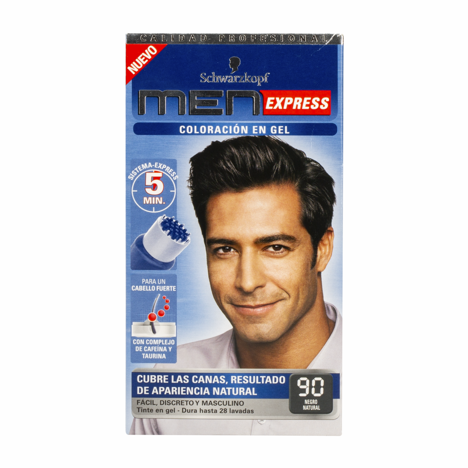 Tinte De Cabello En Gel Sin Amoníaco N° 90 Negro Natural MEN EXPRESS 1 Kit