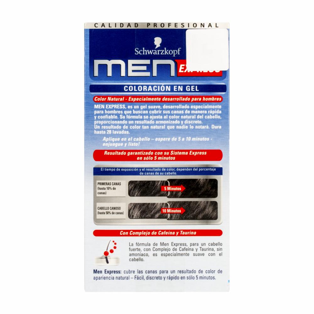 Tinte Para Cabello En Gel Sin Amoníaco N° 90 Negro Natural MEN EXPRESS 1 Kit - Imagen 2