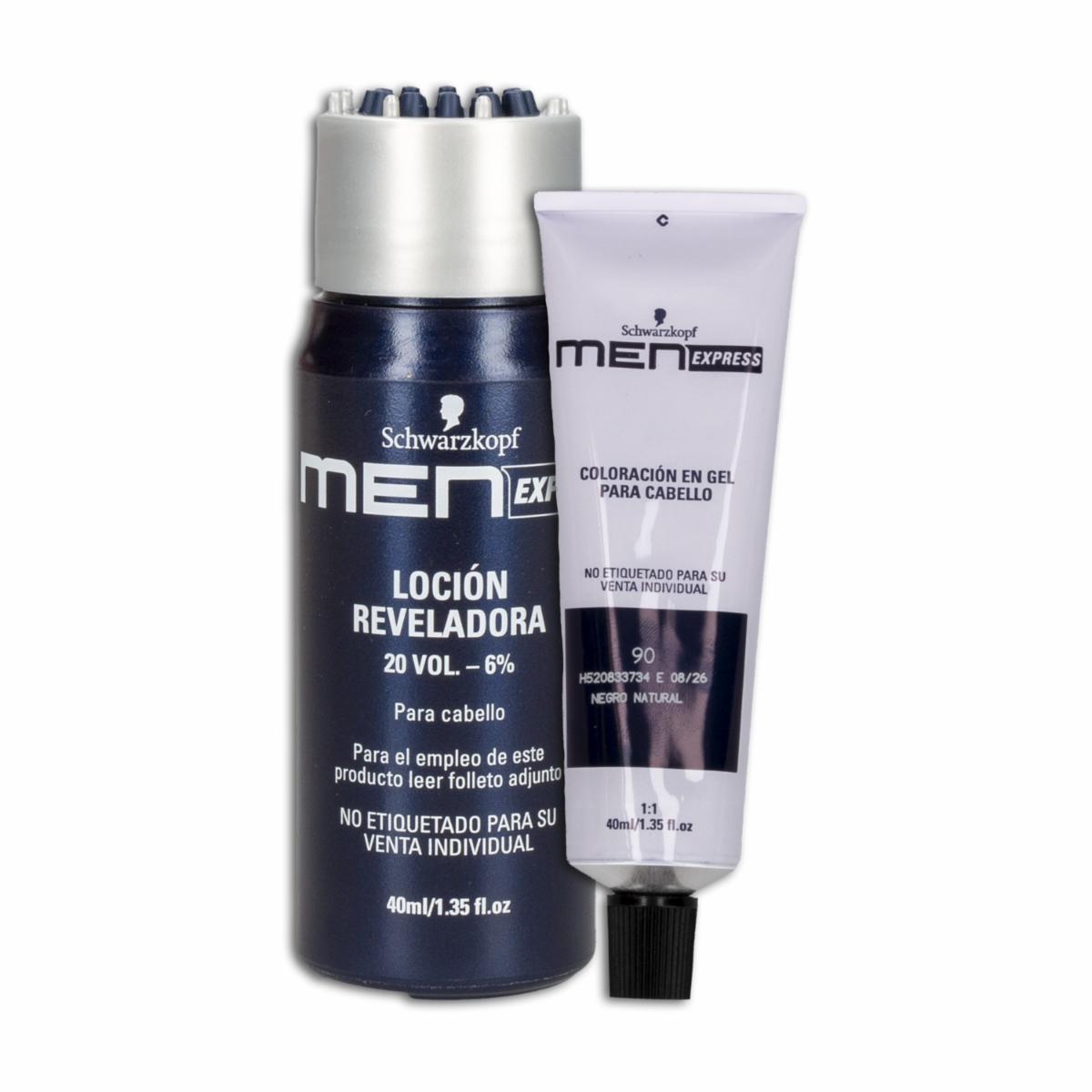 Tinte De Cabello En Gel Sin Amoníaco N° 90 Negro Natural MEN EXPRESS 1 Kit