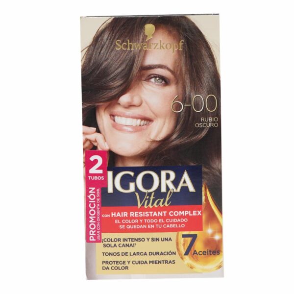 Tinte Capilar Doble Tubo Rubio Oscuro 6-00 IGORA Unidad