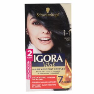Tinte Capilar Doble Tubo 1.1 Negro Azulado IGORA BRILLANCE Unidad