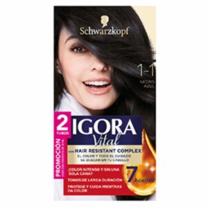 Tinte Capilar Doble Tubo 1.1 Negro Azulado IGORA BRILLANCE Unidad