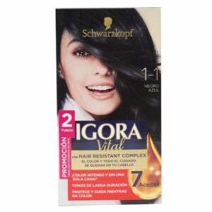 Tinte Capilar Doble Tubo 1.1 Negro Azulado IGORA BRILLANCE Unidad
