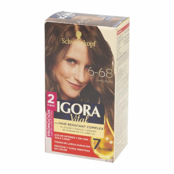 Tinte Capilar Doble Tubo Chocolate 6-68 IGORA VITAL Unidad
