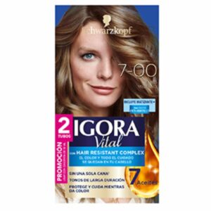 Tinte Capilar Doble Tubo Rubio Medio 7-00 IGORA Unidad