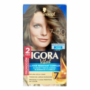 Tinte Capilar Doble Tubo Rubio Medio 7-00 IGORA Unidad