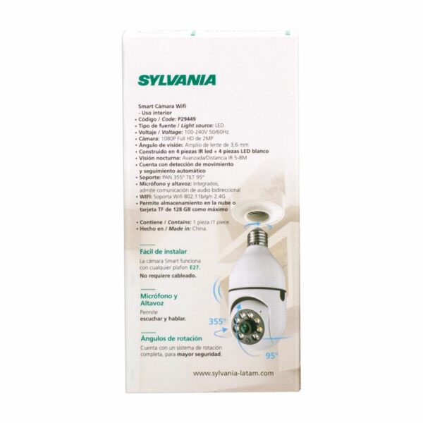 Cámara Smart Foco E27 Wifi SYLVANIA 1080 p - Imagen 2