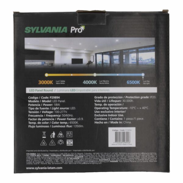 Panel De Luz Empotrable Redondo SYLVANIA 18 W Dia - Imagen 3