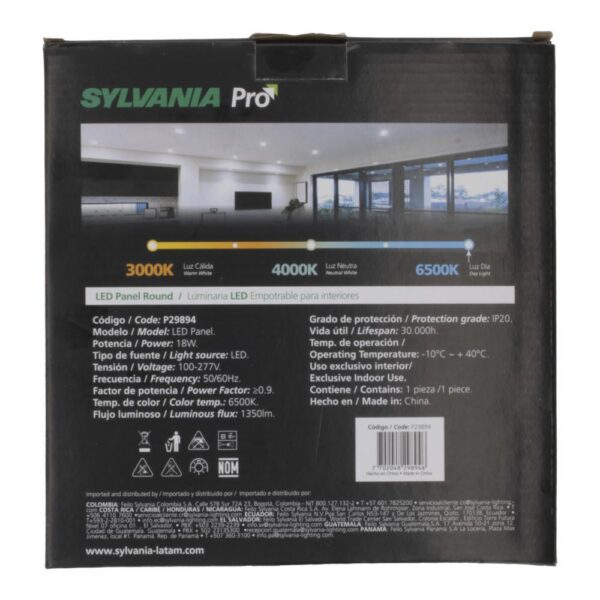 Panel De Luz Empotrable Redondo SYLVANIA 18 W Dia - Imagen 3