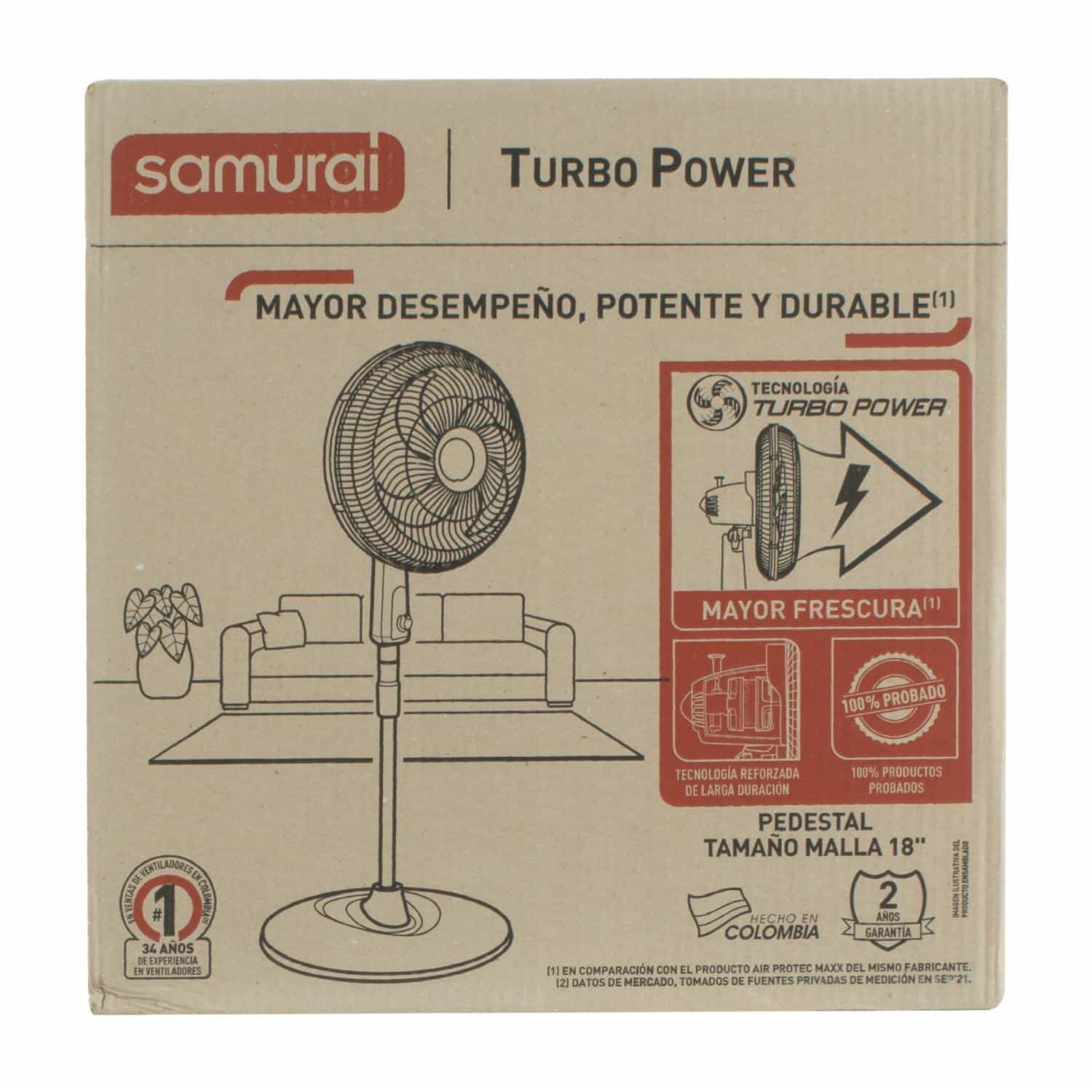 Ventilador De Pedestal Turbo Power SAMURAI 5861032309 - Imagen 3
