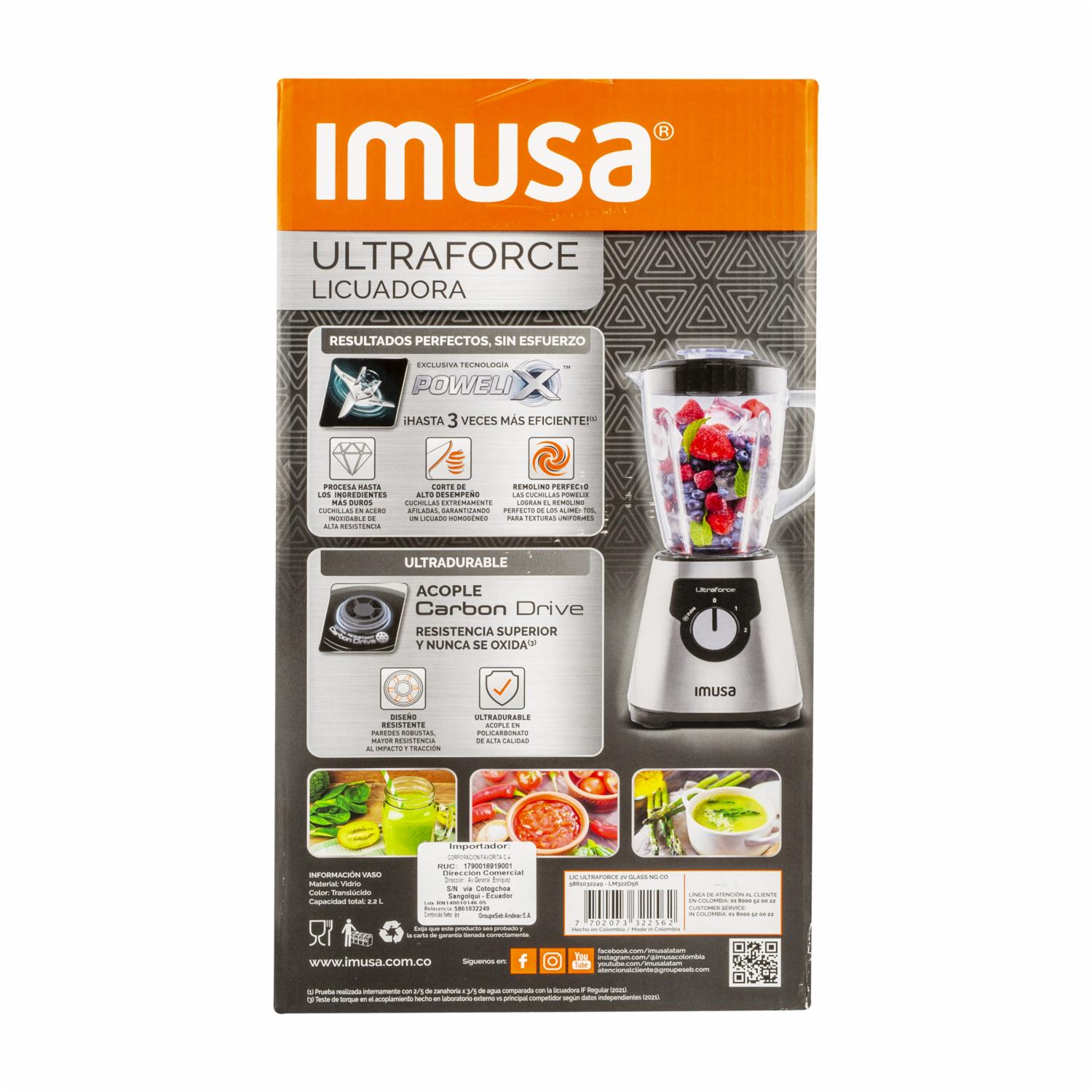 Licuadora 600 Watts Ultraforce 5861032249 IMUSA 2 Velocidades
