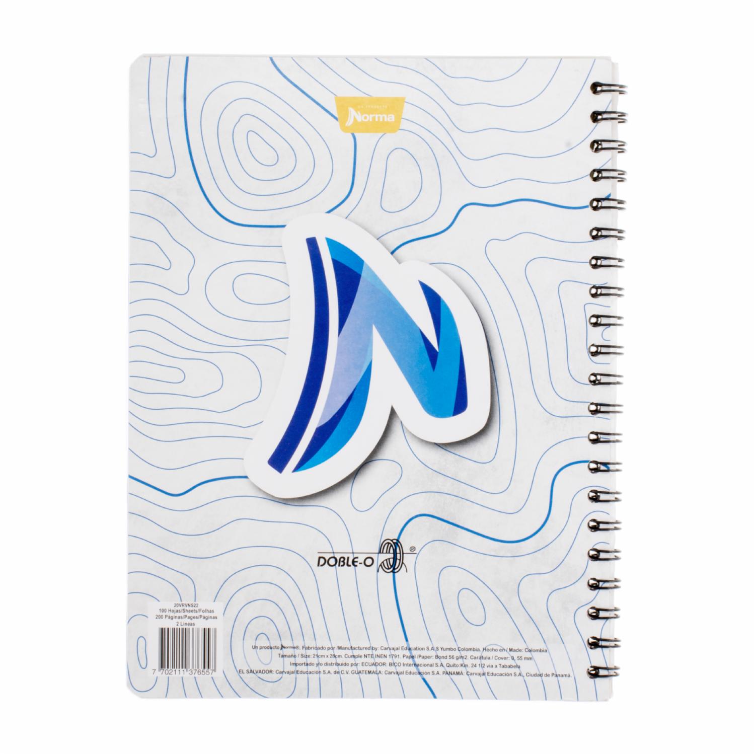 Cuaderno Universitario 2 Líneas NORMA 100 Hojas