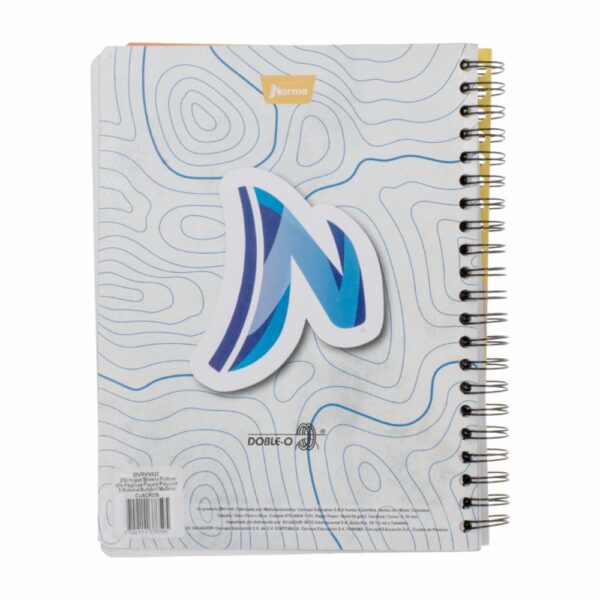 Cuaderno Universitario Cuadros 5 Materias NORMA 200 Hojas - Imagen 2
