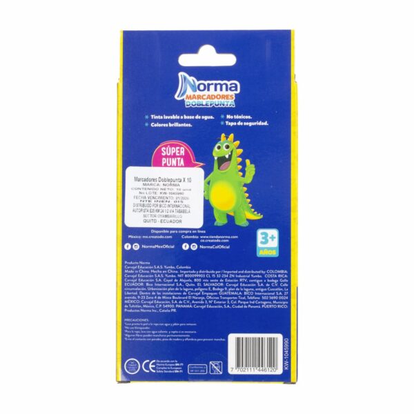 Marcador Lavable Doble Punta NORMA X 10 Uds - Imagen 2