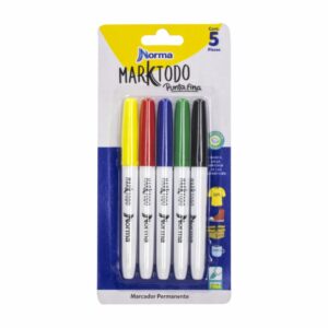 Marcador Permanente Punta Fina Blister X 5 NORMA X 5 Uds