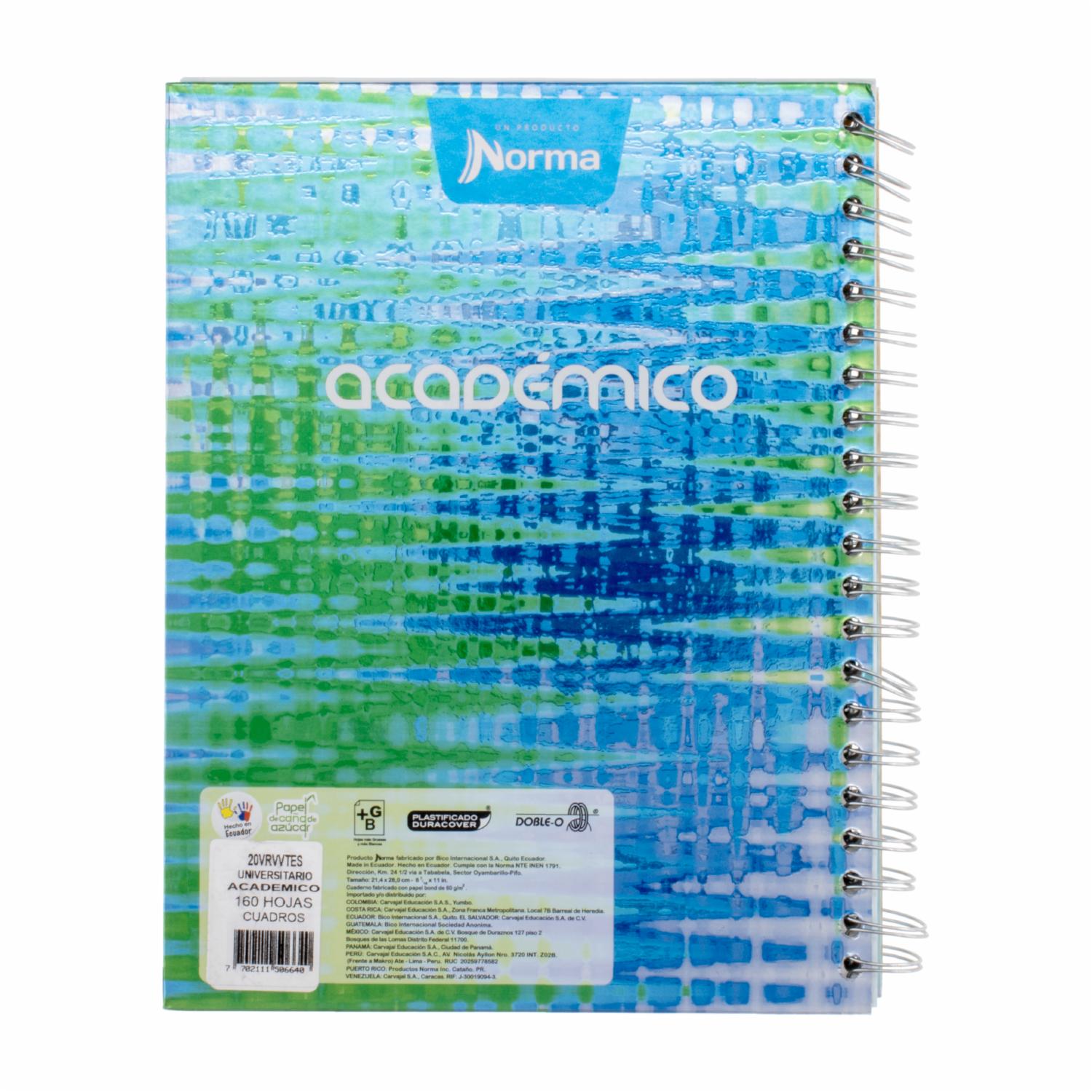 Cuaderno Espiral Académico de Cuadros NORMA 160 Hojas - Imagen 2