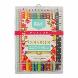 Lápices De Colores Caja Plástica KIUT X 16 Uds