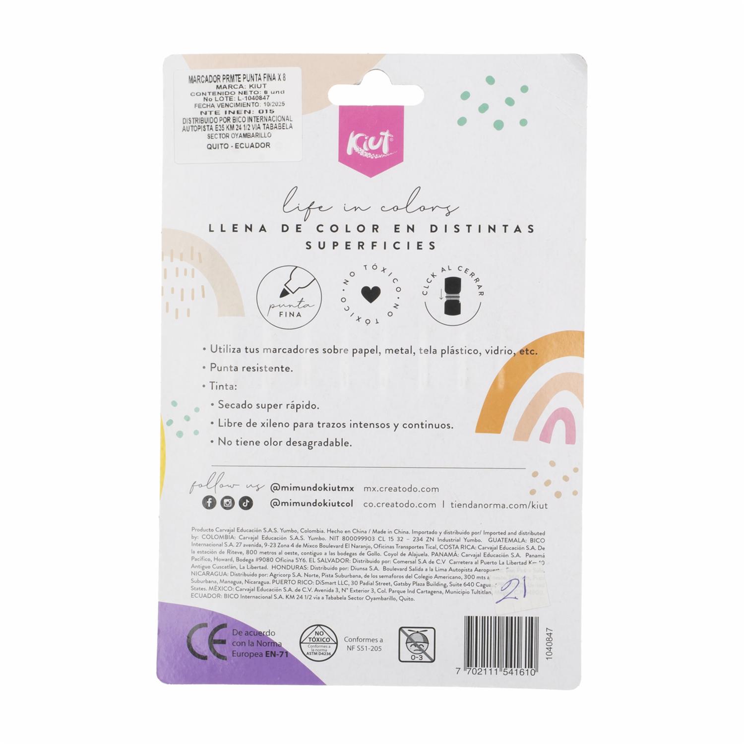 Marcadores Permanentes KIUT X 8 Uds - Imagen 2