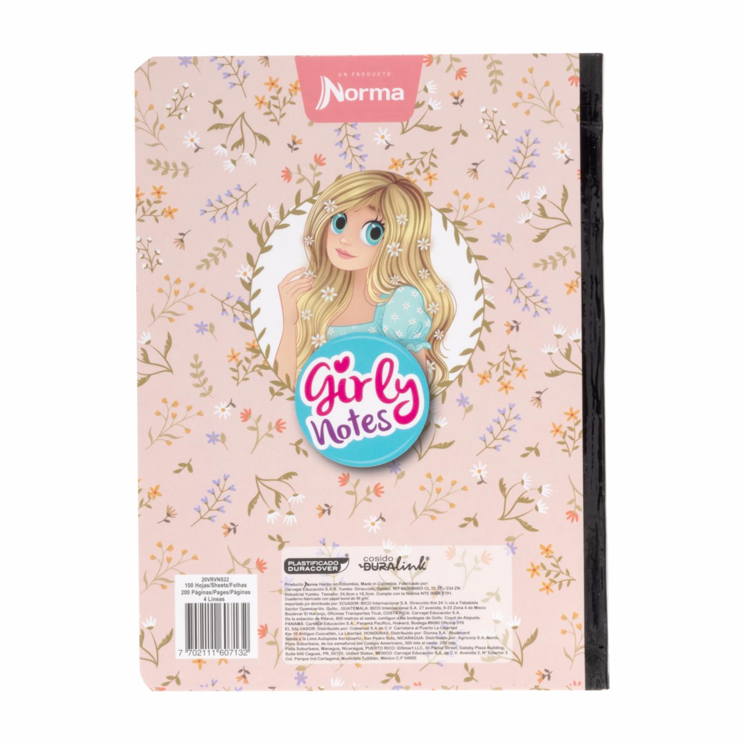 Cuaderno Cosido Girly Notes 4 Líneas NORMA 100 Hojas - Imagen 2