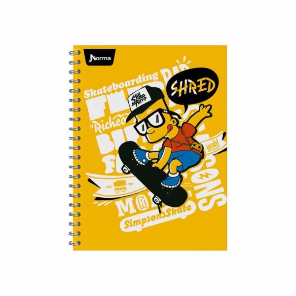 Cuaderno Universitario Simpsons 105 Tapa Flex Cuadros NORMA 100 Hojas