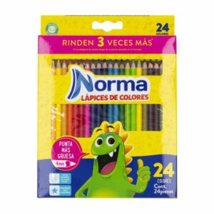 Lápices De Colores Triangulares Nueva Presentación NORMA X 24 Uds