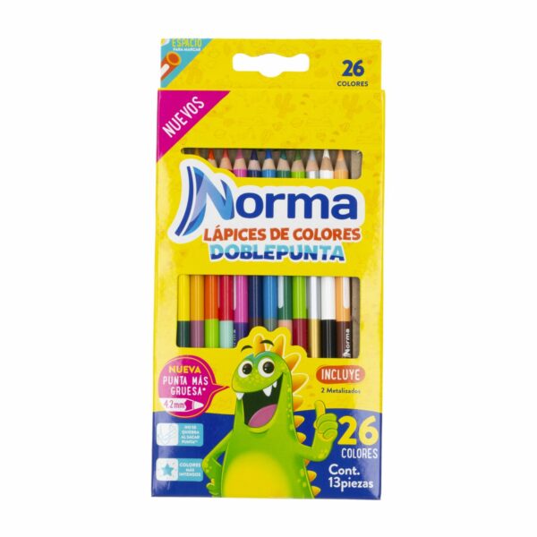 Lápices De Colores Doble Punta Nueva Presentación NORMA X 13 Uds