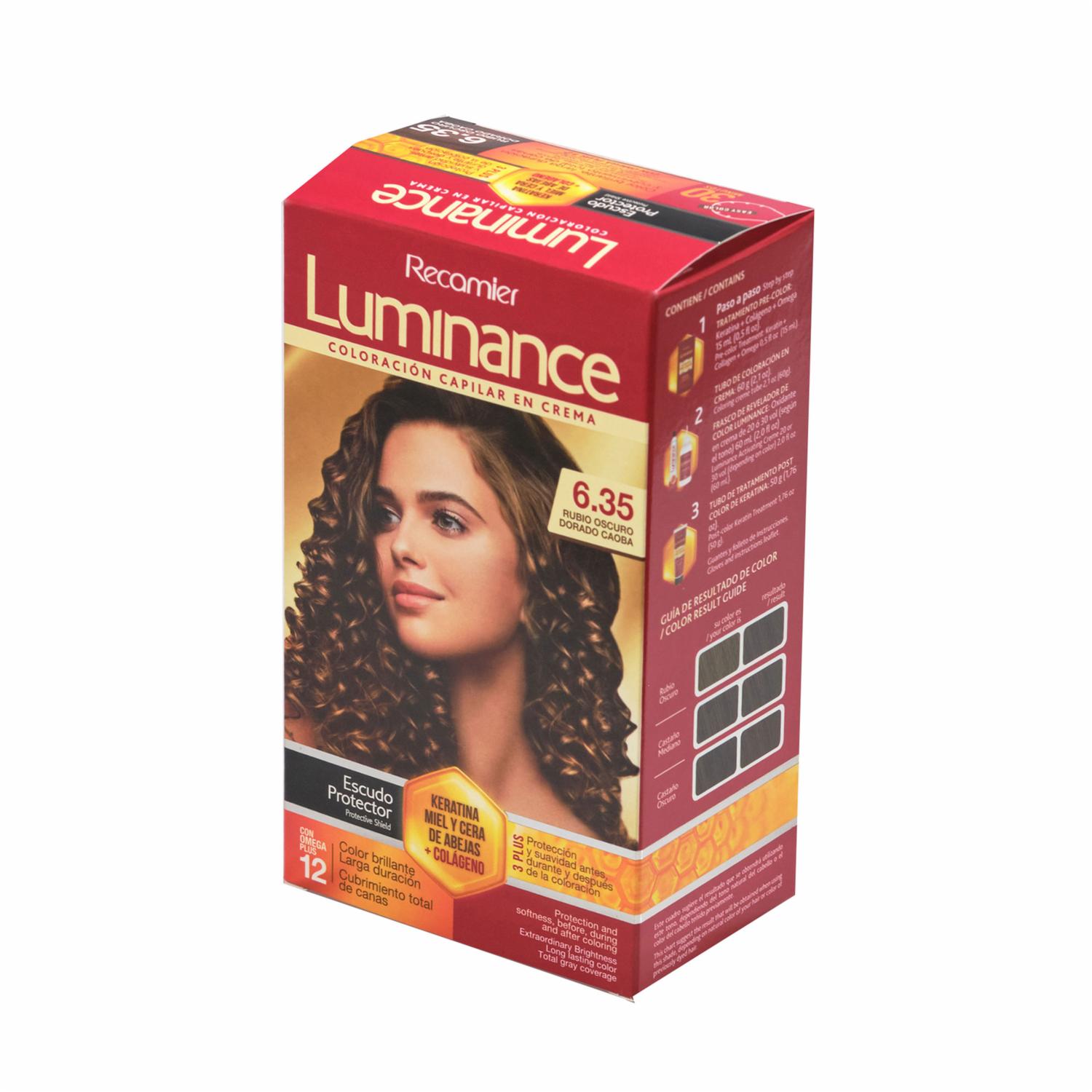 Tinte De Cabello Rubio Habano Oscuro Doble Tubo 6.35 LUMINANCE Kit 2 X 60 G