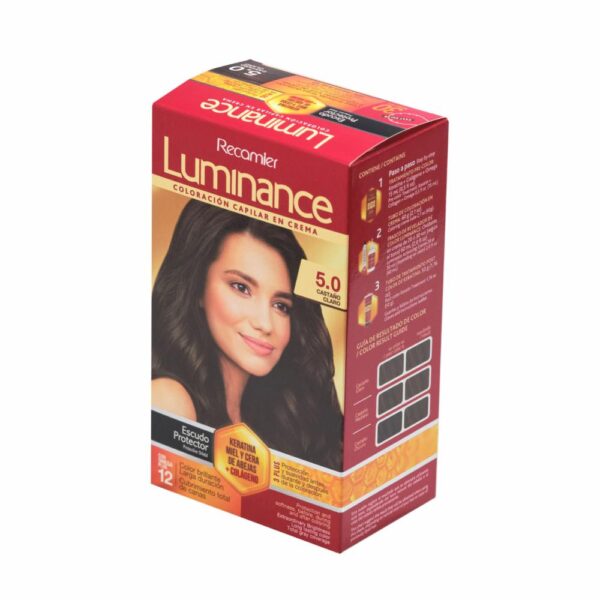 Tinte De Cabello Castaño Claro Doble Tubo 5 LUMINANCE Kit 2 X 60 G - Imagen 3
