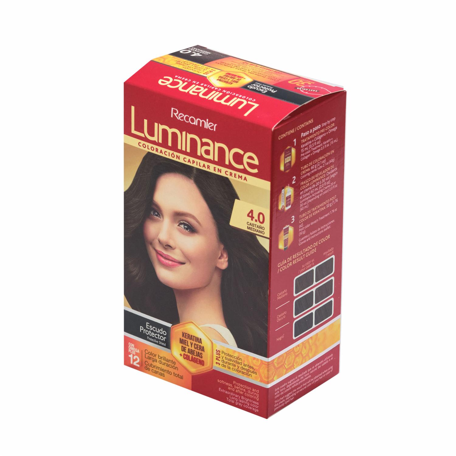 Tinte De Cabello Castaño Mediano Doble Tubo 4 LUMINANCE Kit 2 X 60 G - Imagen 3